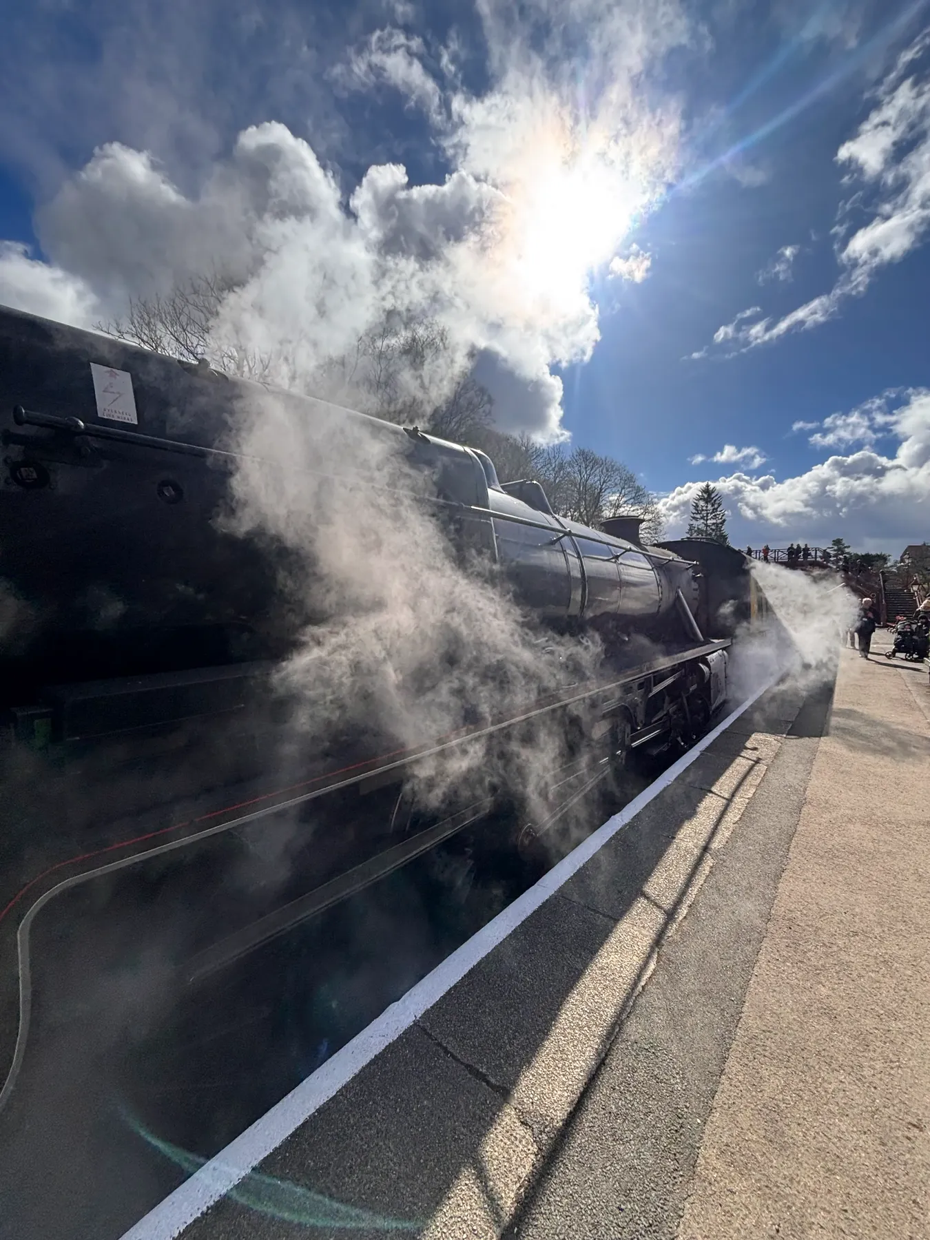 Steam train at Goathland station on the North Yorkshire Moors Railway